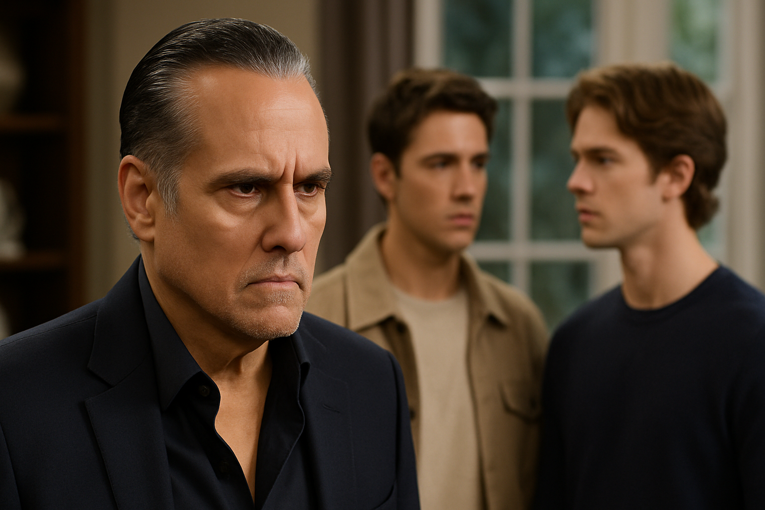Maurice Benard as Sonny Corinthos on General Hospital reacting to betrayal from Gio and Turner
